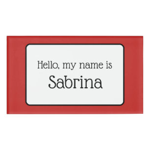 Badge D'identification Bonjour Mon Nom Est ... Balise Nom rouge