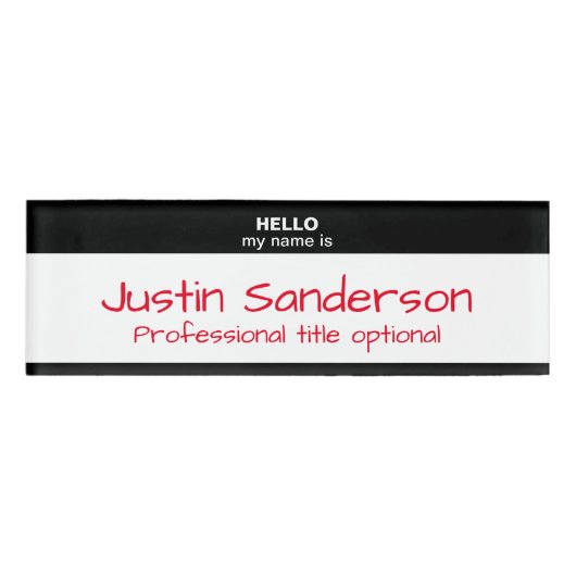 Badge D'identification Bonjour mon nom est - l'étiquette nommée (Devant)