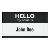 Badge D'identification Bonjour Mon Nom Est - Noir Solide (Devant)