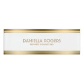 Badge D'identification Bordure d'or décorative simple moderne (Devant)