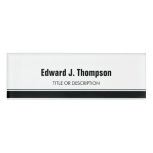 Badge D'identification Bordure noire blanche