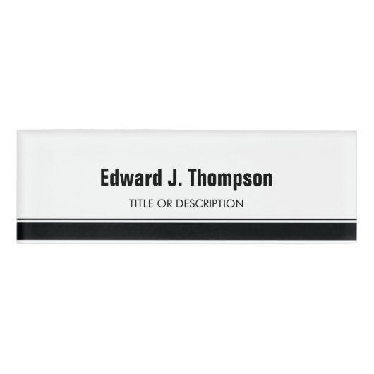 Badge D'identification Bordure noire blanche (Devant)