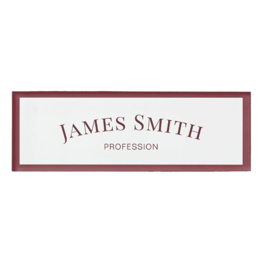 Badge D'identification Bordure rouge blanc et rubis chic : Professionnel (Devant)