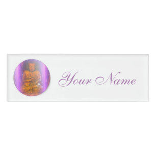 Badge D'identification bouddha à aura violette