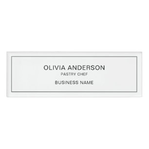 Badge D'identification Boulangerie Minimale Blanc Affaires Magnétique