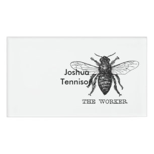 Badge D'identification Bourdon noir ouvrier abeille miel