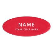 Badge D'identification Bright Red Simple Basic Modern Title (Devant)