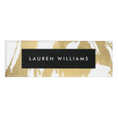 Badge D'identification Brochures Abstraites Faux Gold en blanc (Devant)