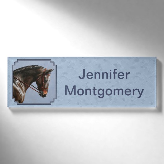 Badge D'identification Brown Bay Oldenburg Horse Portrait (Devant)