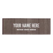 Badge D'identification Brown grange bois grain rustique nom étiquette bad (Devant)