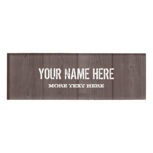 Badge D'identification Brown grange bois grain rustique nom étiquette bad (Devant)