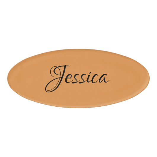 Badge D'identification Brown simple nom de script simple (Devant)