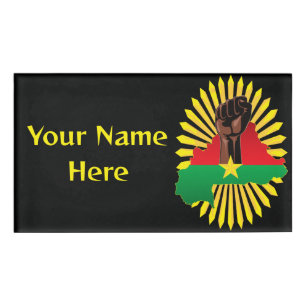 Badge D'identification Burkina Faso Carte, drapeau et première révolution