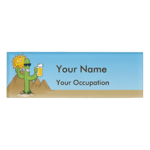 Badge D'identification Cactus avec bière