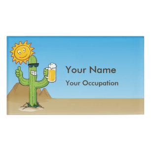 Badge D'identification Cactus avec bière
