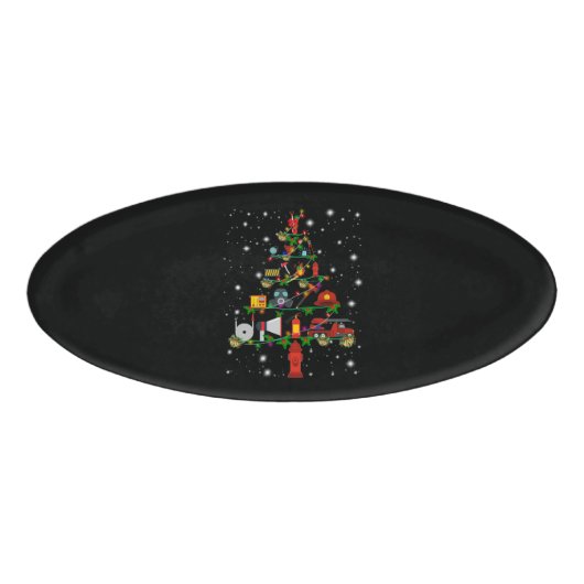 Badge D'identification Cadeau pompier | Joyeux pompier de Noël Fun (Devant)