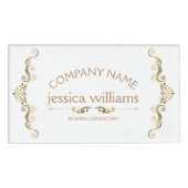 Badge D'identification Cadre décoratif or élégant (Devant)