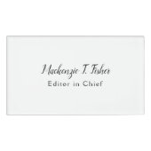 Badge D'identification Calligraphie classique Élégante Plaque blanche sim (Devant)
