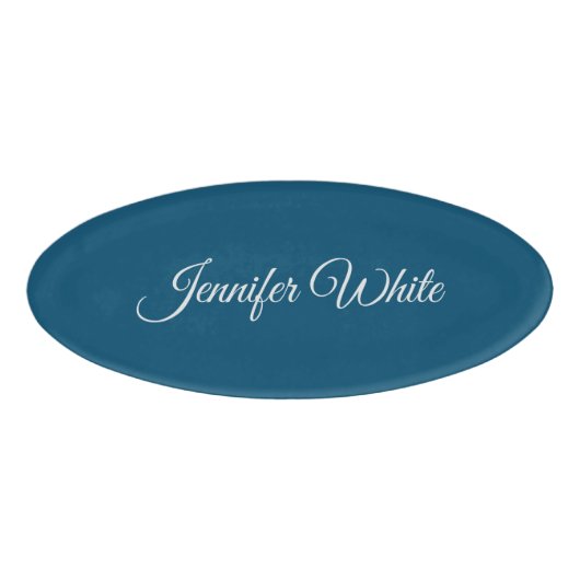 Badge D'identification Calligraphie Elegant Ocean Blue (Devant)