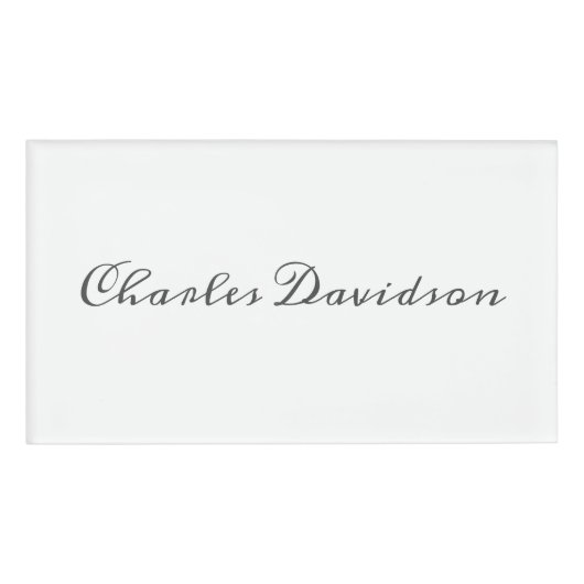 Badge D'identification Calligraphie minimaliste moderne professionnelle (Devant)