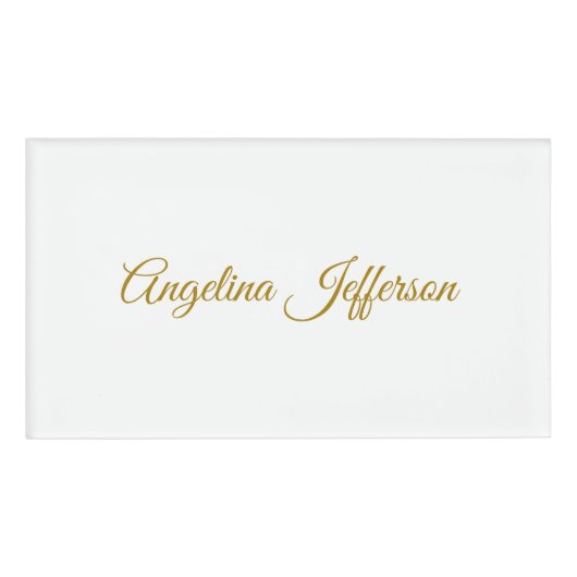 Badge D'identification Calligraphie professionnelle Elegant or couleur (Devant)