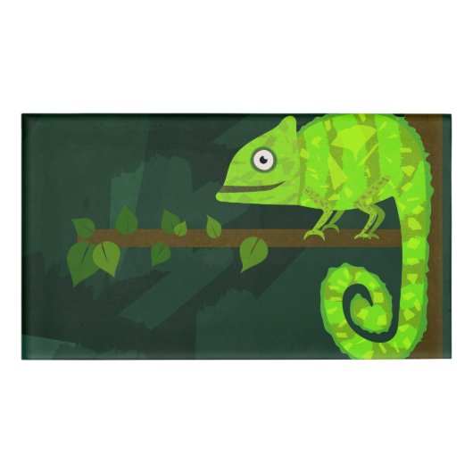 Badge D'identification Caméléon vert mignon (Devant)
