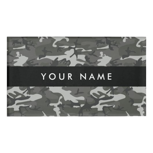 Badge D'identification Camo gris, Camouflage, Militaire, Armée (Devant)