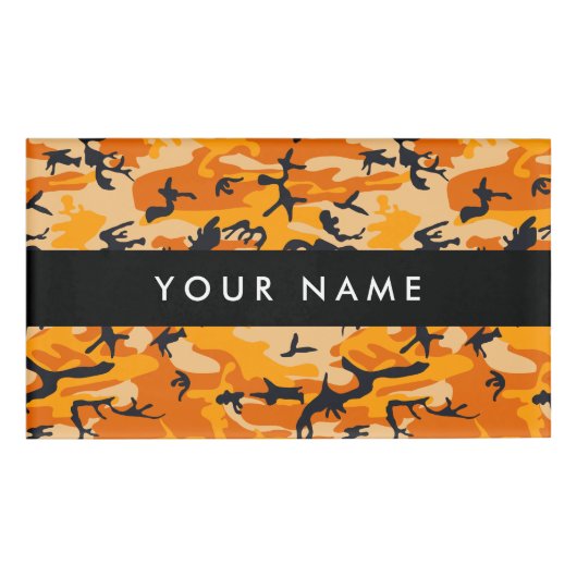 Badge D'identification Camo orange, Camouflage, Militaire, Armée (Devant)