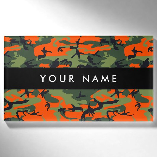 Badge D'identification Camo Vert et Orange, Camouflage, Militaire, Armée (Devant)