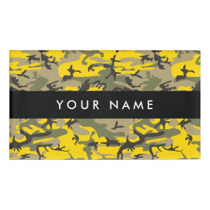 Badge D'identification Camouflage jaune et vert Votre nom Personnalisez