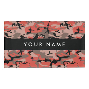 Badge D'identification Camouflage rouge et Brown Votre nom Personnalisez