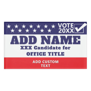 Badge D'identification Candidat à la campagne Patriotic Political 2026 Pe