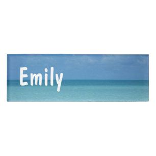 Badge D'identification Caraïbes Horizon Tropical Turquoise Bleu