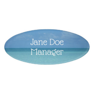 Badge D'identification Caraïbes Horizon Tropical Turquoise Bleu