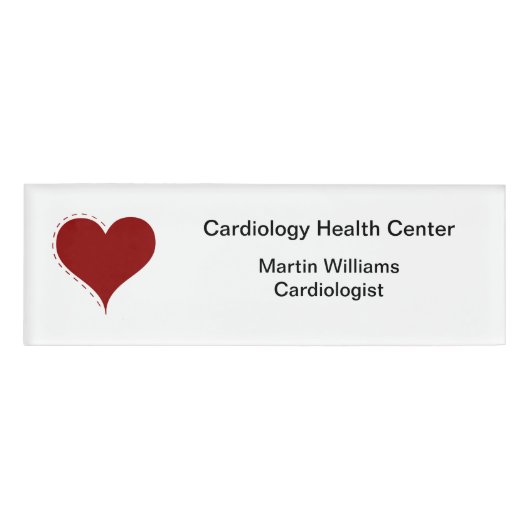 Badge D'identification Cardiologue Médicale sur le thème du coeur (Devant)