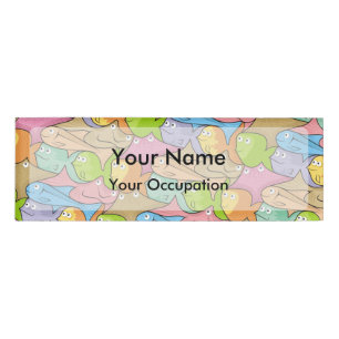 Badge D'identification Caricature sur les poissons