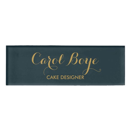 Badge D'identification Carnet d'affaires minimaliste bleu glam (Devant)