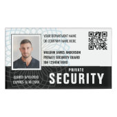 Badge D'identification Carte d'identité de la Garde de sécurité personnal (Devant)