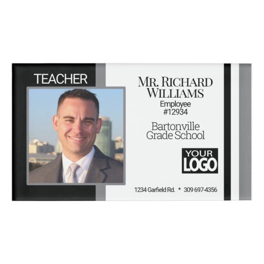 Badge D'identification Carte d'identité de l'entreprise / de l'école - no (Devant)