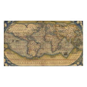 Badge D'identification Carte du monde d'Ortelius 1570 : Cartographie anti