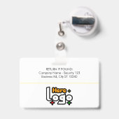Badge d'identification Carte Entreprise Employé Pe (Arrière avec rétractable)