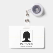 Badge d'identification Carte Entreprise Employé Pe (Avant avec rétractable)