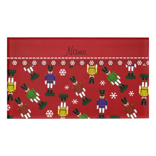 Badge D'identification Casse-noix rouges nommés personnalisés (Devant)