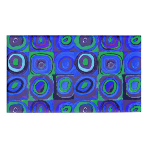 Badge D'identification Cercle Carré Kandinsky Farbstudie Blue Quadrate