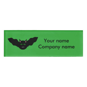 Badge D'identification Chat Vampire face chauve Halloween personnalisée