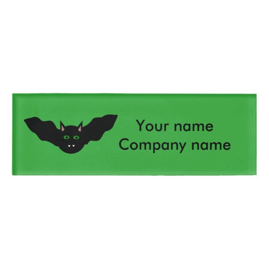 Badge D'identification Chat Vampire face chauve Halloween personnalisée (Devant)
