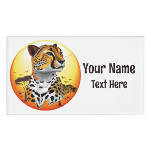 Badge D'identification Cheetah African Feline Wild Animal