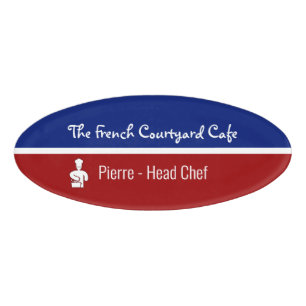 Badge D'identification Chef et personnel français de restaurant