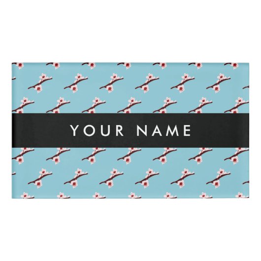 Badge D'identification Cherry Blossom, Pink Sakura, Votre Nom (Devant)