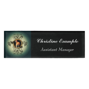 Badge D'identification Cheval merveilleux en cercle avec les éléments